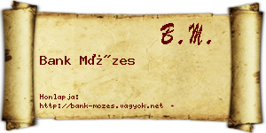 Bank Mózes névjegykártya